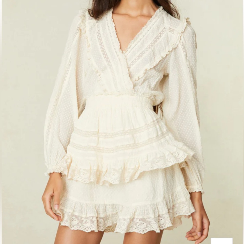 Worn once! LoveShackFancy Milena Mini Dress. Size medium perfect condition.